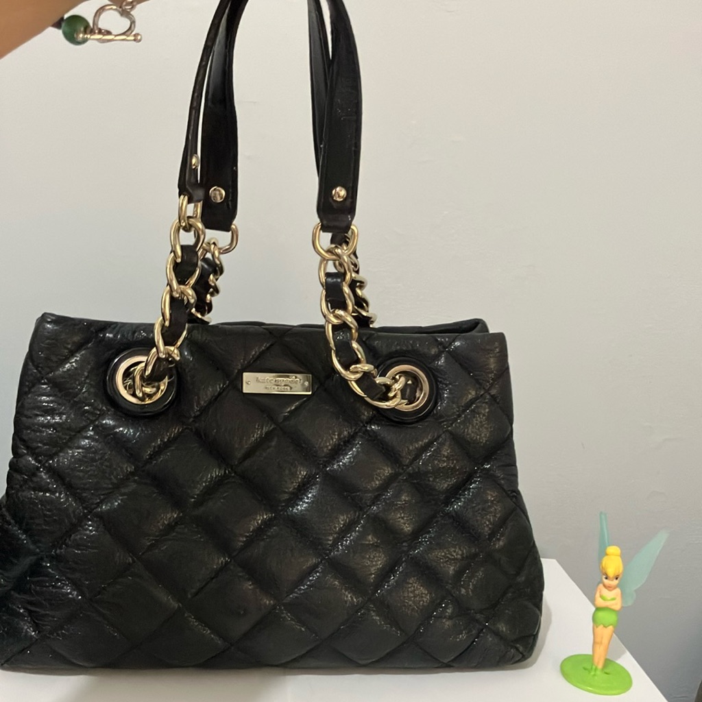 Kate Spade Black Quilted Leather Shoulder And Handbag.
